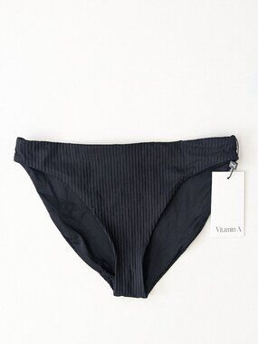 Vitamin A Midori Classic Bikini Bottom Black Womens Medium (8)